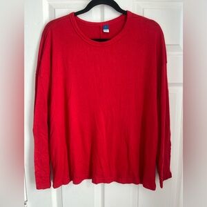 Old Navy Bright Red Crew Neck Top